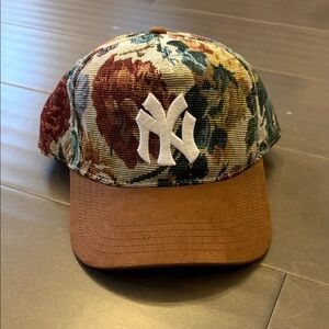 Urban Outfitters Floral Cap with Brown Brim